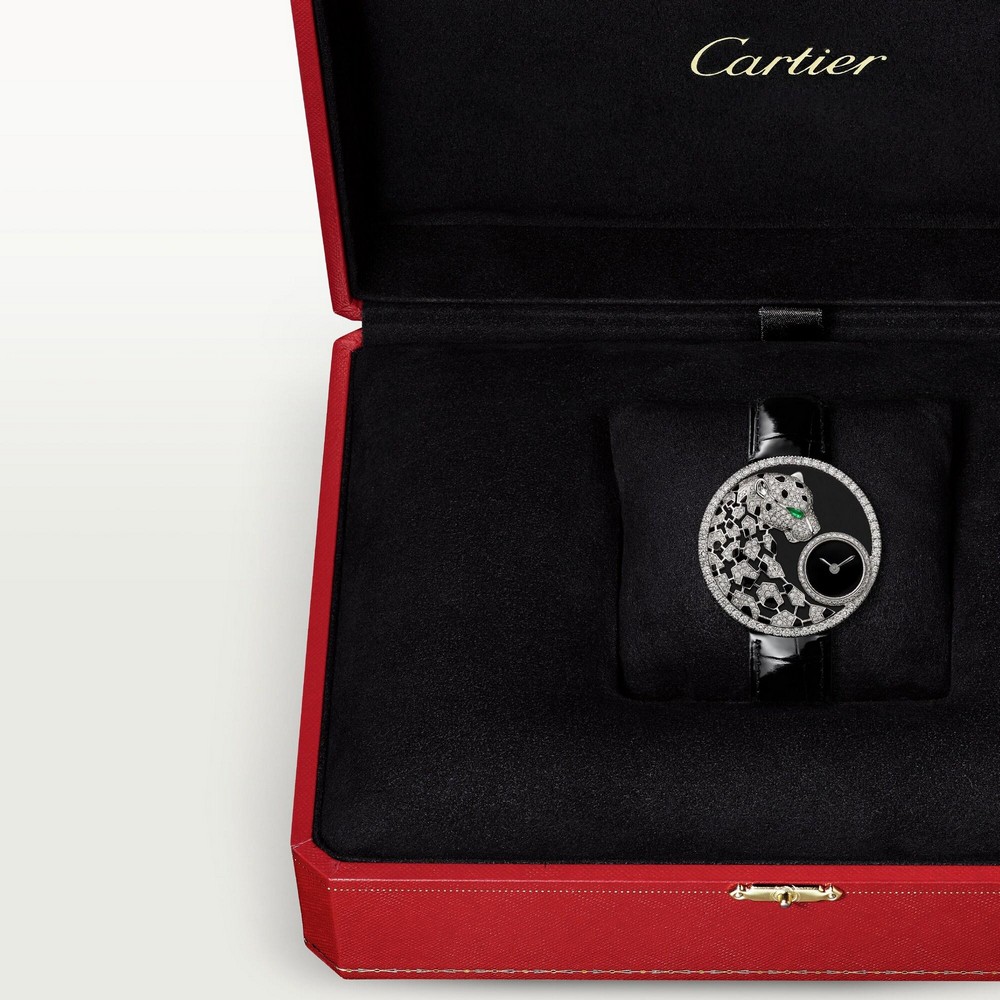 Đồng Hồ Cartier Panthère Jewelry Watches 36mm Nữ Đen Xám